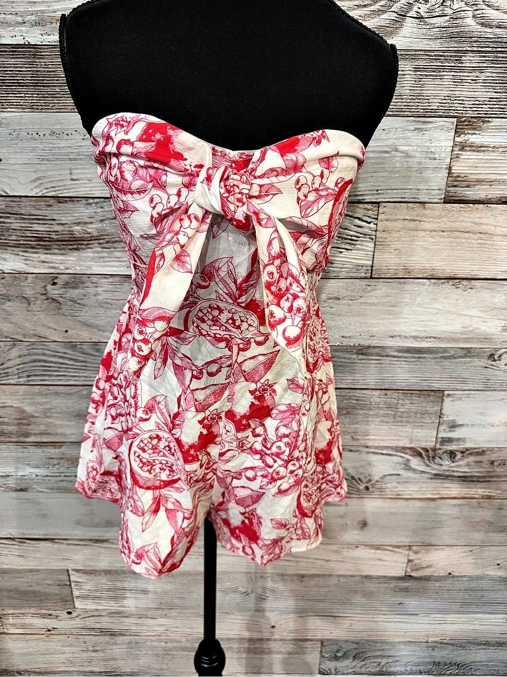 SHEIN Floral Strapless Romper Size Small